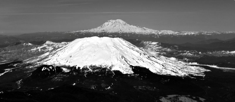 Mount St Helens, Mount Rainier, Cascade Mountains, Washington 309 