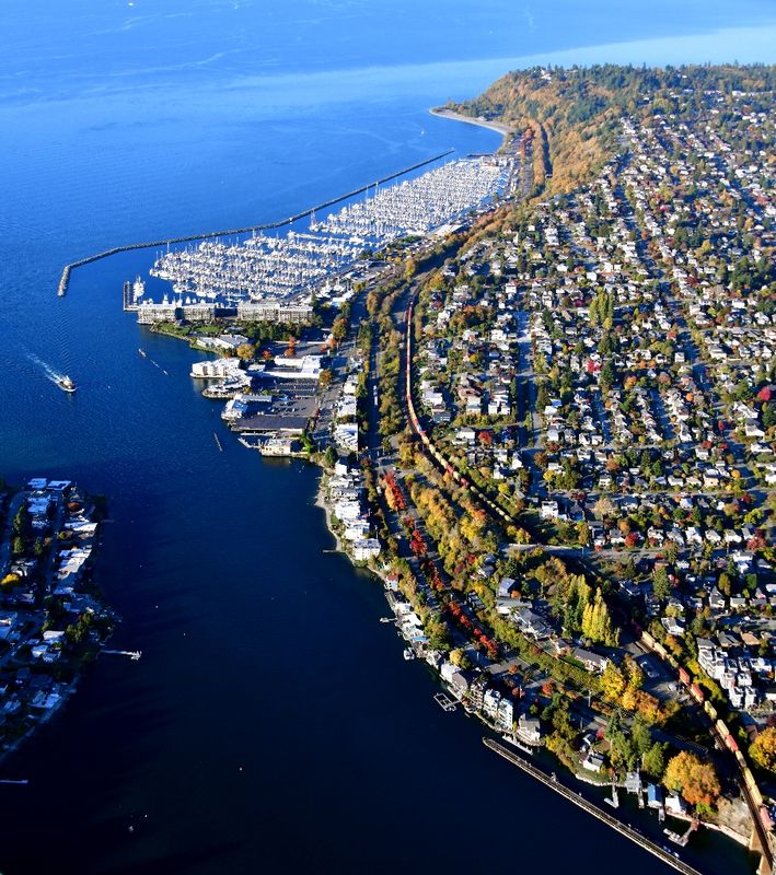Seaview Picnic Park, Seaview Ave NW, Lake Washington Ship Canal, Shilshole Bay Marina, Sunset Hill Park, Golden Gardens Park, Su