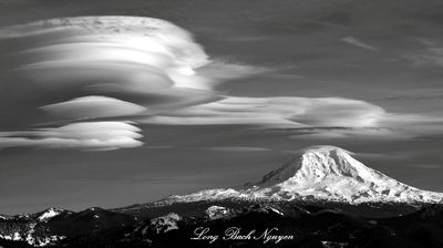 Mount Adams with Standing Lenticular Cloud Formation, Cascade Mountains, Washington 1446  
