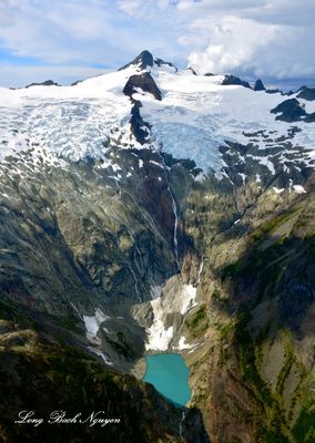 Mount Shuksan,Sulphide Glacier and Lake, Crystal Glacier, Summit Pyramid,  Jagged Ridge North Cascades Mountain Washington 498