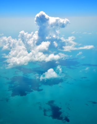 Flying over The Bahamas Bank between Bimini Island and San Andros Island, The Bahamas 123 