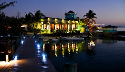 Night time at Stanial Cay Yacht Club, Bahama 665  