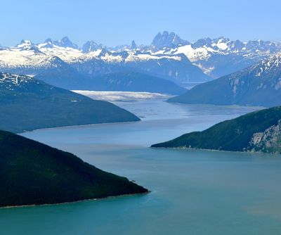 Taku Inlet, Taku Glacier, Brassiere Hills, Goat Ridge, Hodgkins Peak, Organ Pipes,  Twin Glaciers Peak, Antler Peaks, 