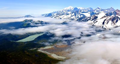 Crillon Lake, North Dome, La Perouse Glacier Fairweather Range, Mount Crillon, Mount Fairweather, Glacier Bay National Monument,