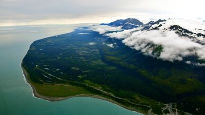 Robinson Mountains, Carson Creek, Drill Hole Road, Claybluff Point, Yakatag Ridge, Gulf of Alaska, Alaska 1255 