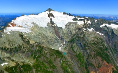 Mount Shuksan, The Hourglass, Sulphide Glacier and Lake, Crystal Glacier, Summit Pyramid, Jagged Ridge, Nooksack Tower,  Seahpo 
