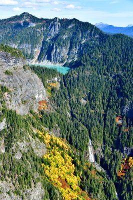 Autumn Colors Above Troublesome Creek, Blanca Lake Falls, Blanca Lake,  Monte Cristo Peak,  Cascade Mountains, Washington 485