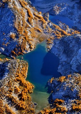 Fall Colors on Enchantment Lakes and Basin, Stuart Range, Washington 1256  