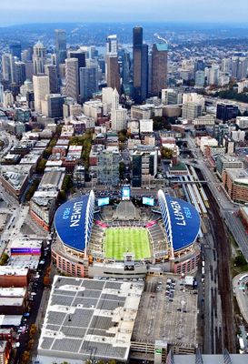 Lumen Field, Pioneer Square, King Station, Smith Tower, Seattle Central District Business, Washington 1127 