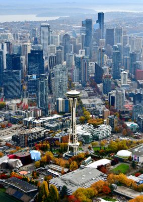 Autumn Colors around Seattle Center and Space Needle, Seattle, Washington 1394 