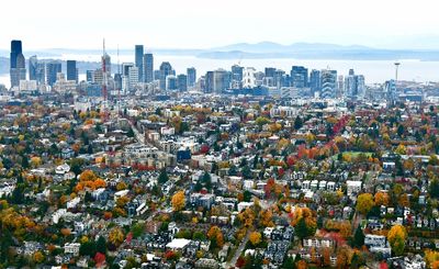 Capital Hill Neighborhood and Seattle Skyline, Space Needle in Fall of 2023  042  