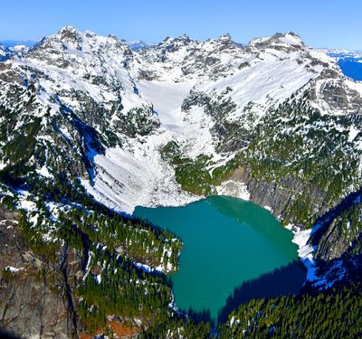 Blanca Lake, Columbia Glacier, Columbia Peak, Monte Cristo Peak, Kyes Peak, Cascade Mountains, Washington 153