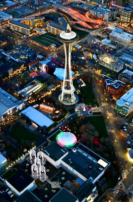 Christmas Lights around the Space Needle, Pacific Science Center, Seattle, Washington 1289  