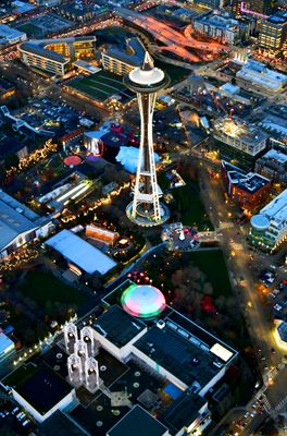 Christmas Lights around the Space Needle, Pacific Science Center, Seattle, Washington 1289