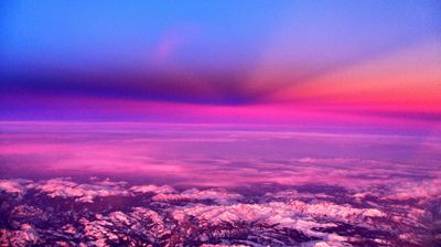 Orange and Pink Sunset somewhere Sierra Nevada Mountain, California 085  