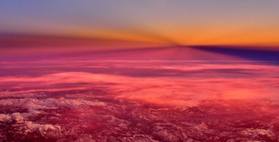 Orange and Pink Sunset somewhere Sierra Nevada Mountain, California 063  