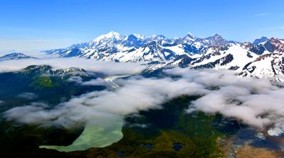 Crillon Lake, S Crillon Glacier, Fairweather Range, Mount Crillon, Mount Fairweather, Glacier Bay National Monument, Alaska 611