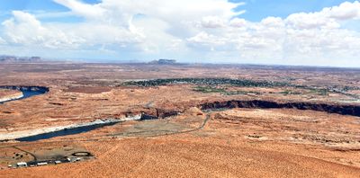 Glen Canyon Dam, Glen Canyon Dam Bridge, Colorado River, The Sleeping Indian, Page, Arizona 645a L 