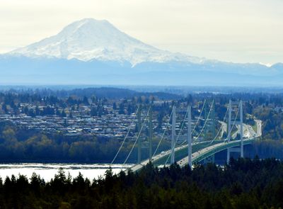 Tacoma Narrows Bridge, The Narrows, Tacoma, Mount Rainier, Washington 097 