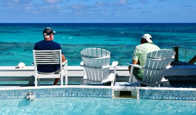 Bill and Allen at Blue Heaven vacation rental, Hope Town, Bahamas 422  
