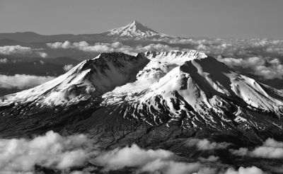 Mount St Helens and Mount Hood, Cascade Mountains, Washington 046  