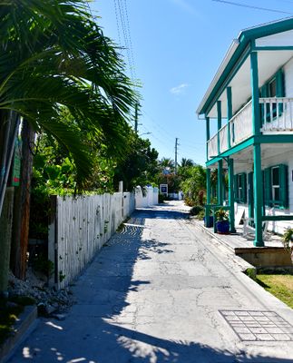 Quaint Back Street in Hope Town, Elbow Cay, Bahamas 664 