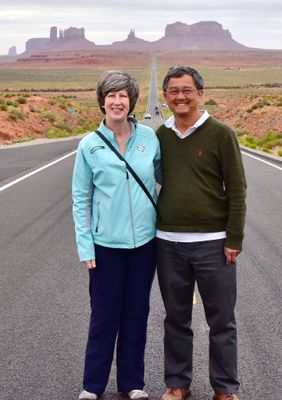 Katherine and I at Forrest Gump Point, Monument Valley in Background, Utah 078