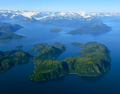 Glacier Island, Columbia Bay, Heather Island, Mount Freemantle, Iceberg Impoundment Area, Columbia Glacier, Great Nunatak, Mount