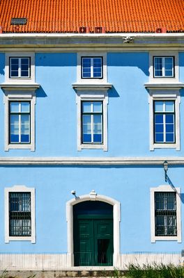 Windows and Green Door, Lisbon Portugal 213