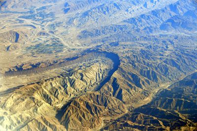Rugged landscape and geological formation, Bagh-e Now, Havarz, Hangam Rural District, in the Central District of Qir and Karzin