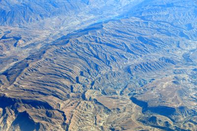 Aerial Landscape of Western Iran from Airliner