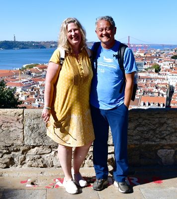 The Nguyens Katherine and Long, Saint George's Castle, Sanctuary of Christ the King-Portugal, Lisbon Portugal 102
