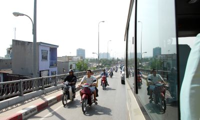 Scooter Traffics on Saigon Bridge, Vietnam 133  