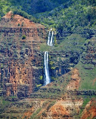 Waterfalls at Waimea Canyon State Park, Kauai Hawaii 683 