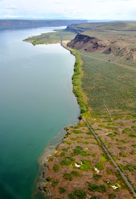 Old Railroad Track and Highway 155, Coulee Boulevard, Banks Lake, Upper Grand Coulee, Fordair, Washington 114