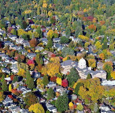 Holy Names Academy surrounded by fall colors, Arboretum, Seattle, Washington 409