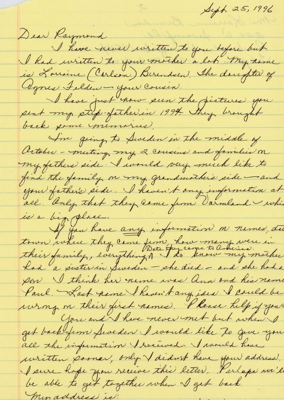 24) Letter from Lorraine Berendtsen.