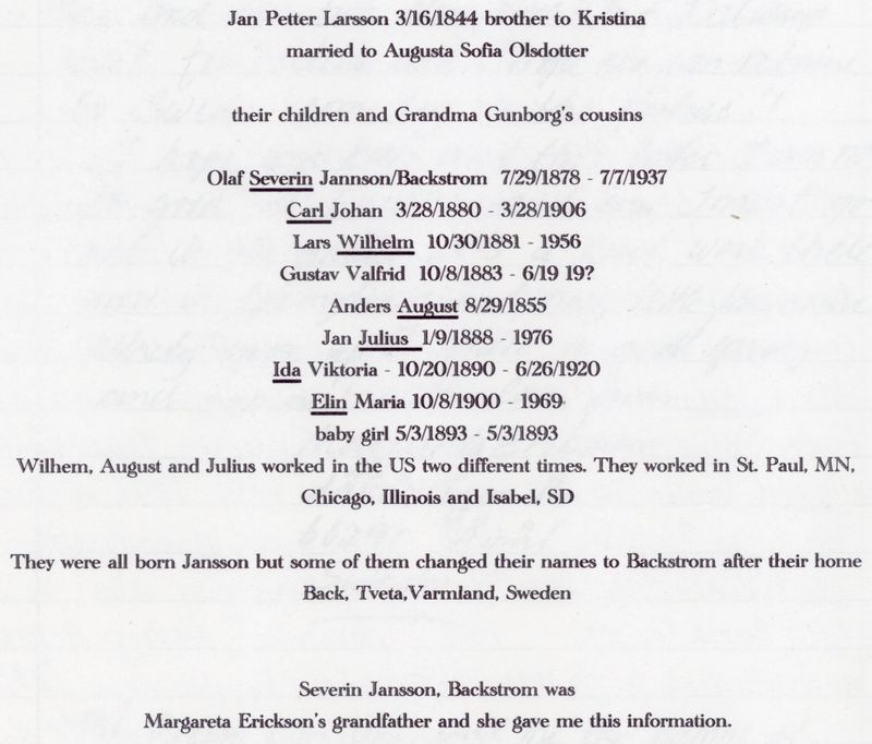 31) Jan Petter Larson's family