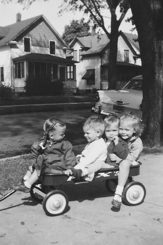 249) Susie with neighbor friends Marty, Rickie and Carol Ann.