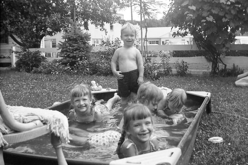 297) Swimming in the backyard.