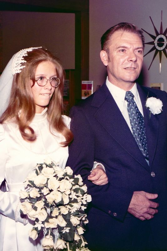 350) nervous Sue and Dad before walking down the isle.