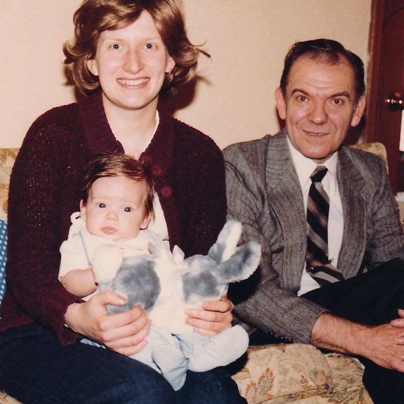 370) Lenore and Ray with baby Benny at Thelma's house.