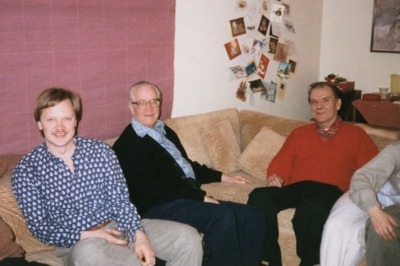 376) Wayne's brother Jerry, dad Alex, and Ray on another Christmas.