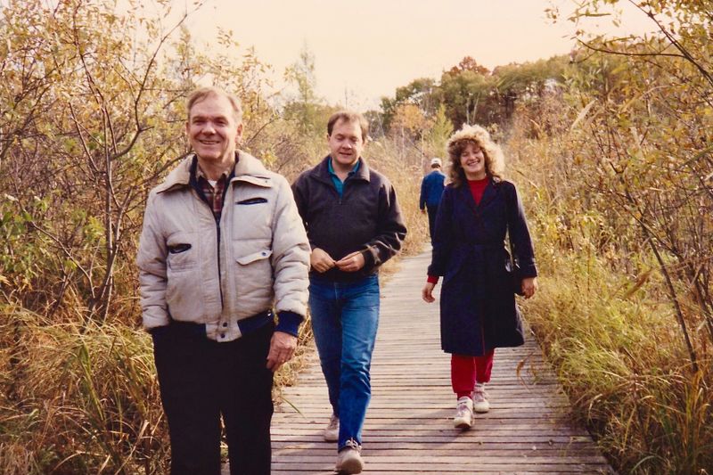 379) Fun walking the trails with Dad, Wayne and Lenore.