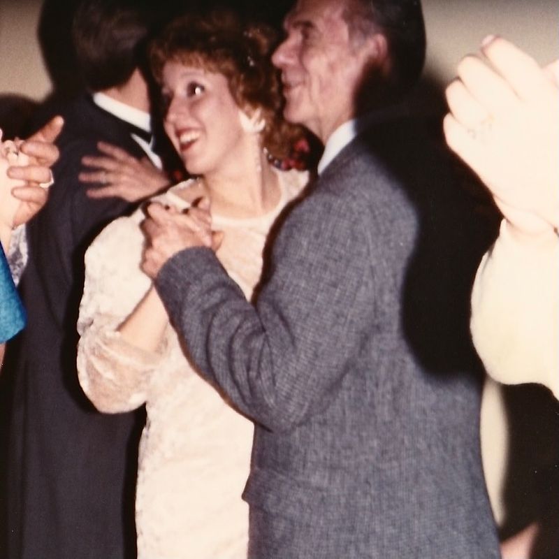 386) Ray dancing with his new daughter in law at Richard and Alyson's wedding reception.