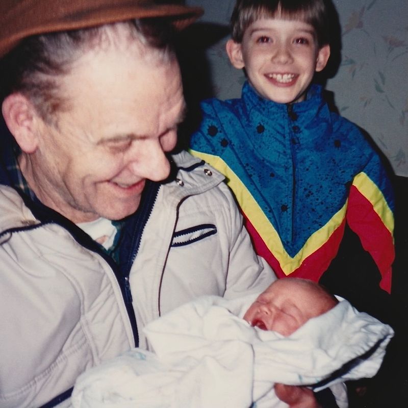 392) Grandpa Ray with Marty and Ben.