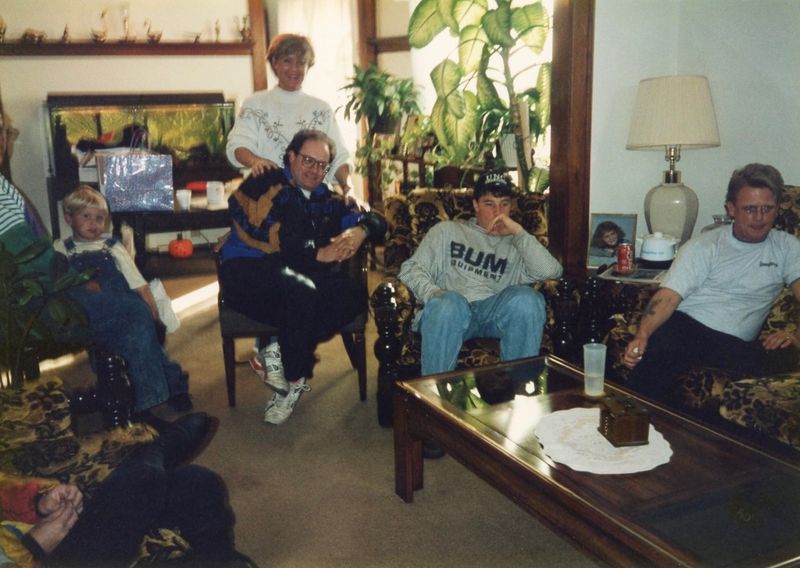 72) Doug, Jimmy, Lynn, Curt, Curt's son, and David at Dick and  Alyson's for Thelma's birthday?
