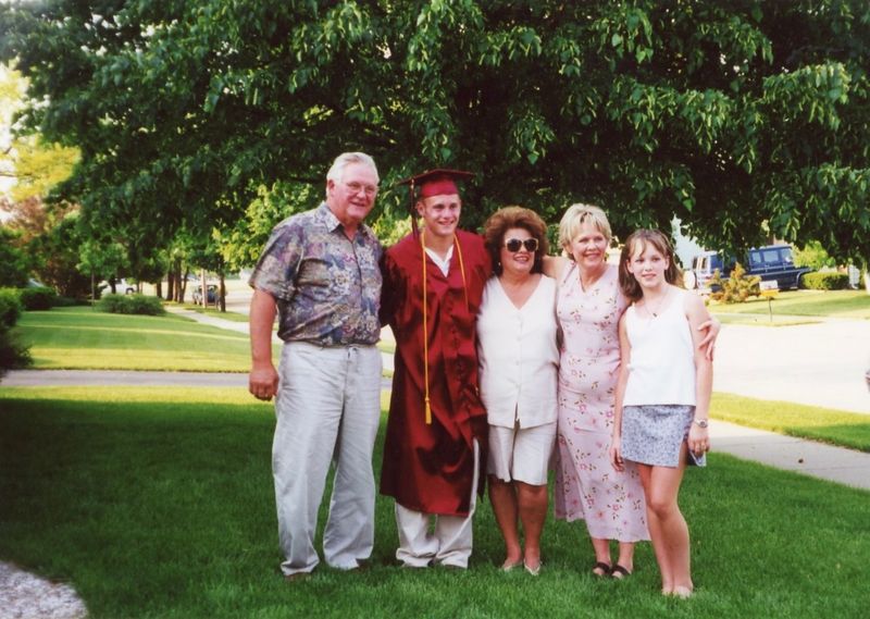 78) Doug, Seth, Thelma, Lynn and Alex at Seth's graduation party.