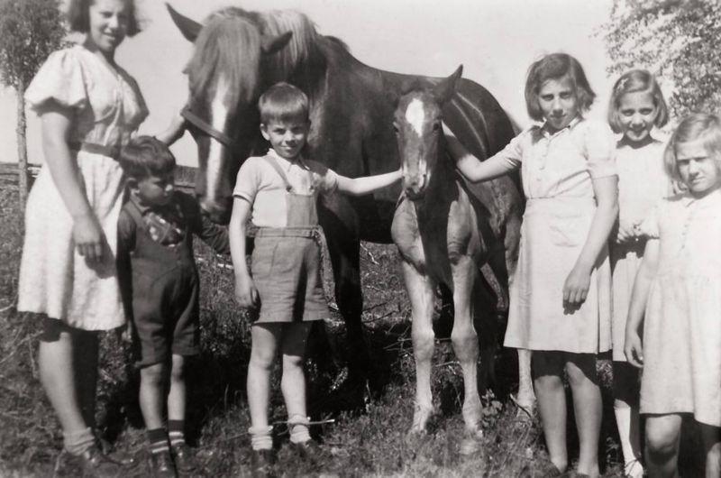 116) Martas daughter Ingrid and foster Bengt?, Svens children Kurt, Berit Asta and Ulla.