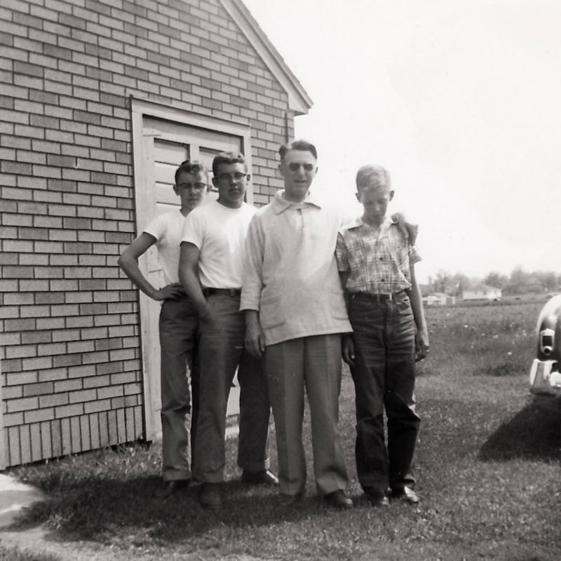 451) Jerry and Venzel Johnson, Bertil Estlund and Roy's son Billy.